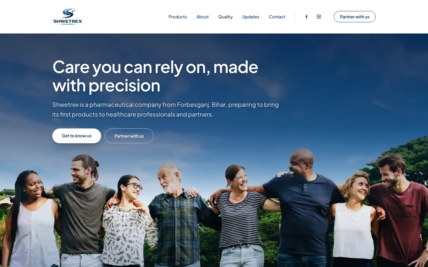 Shwetrex Pharma corporate website homepage